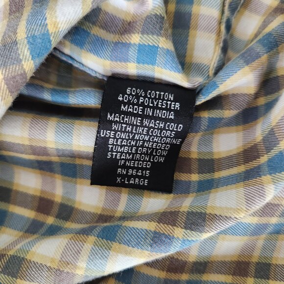 Random Access Pearl Snap Shirt Plaid Flap Pockets Cowboy Western Mens XL - Picture 12 of 14